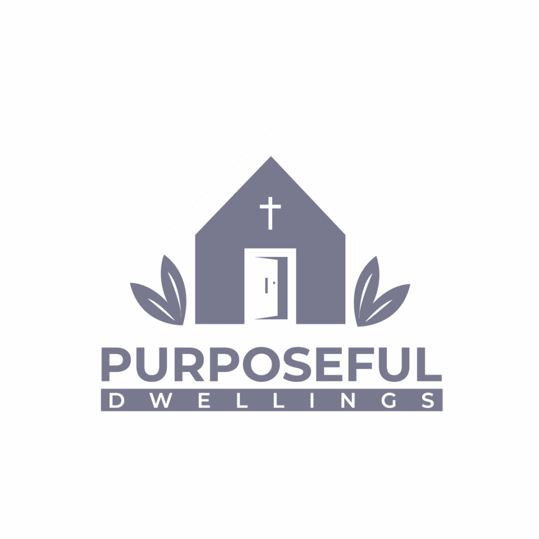 Logo of Pureseed Dwellings with a house and cross symbol.